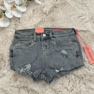 Blank NYC Girl's Distressed The Barrow High Rise Denim Shorts Size 7